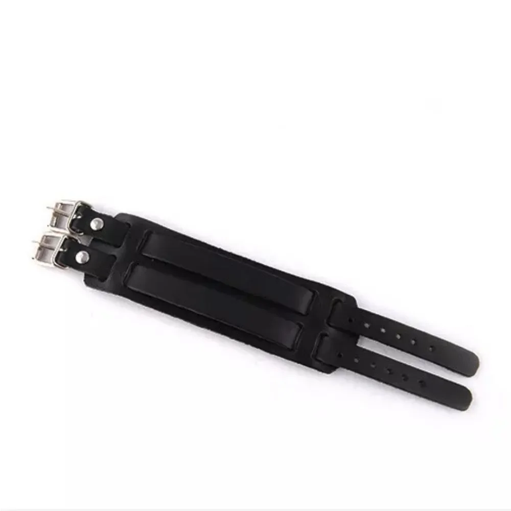 Mens Wide PU Leather Belt Strap Buckle Adjustable Cuff Bangle Wristband Bracelet